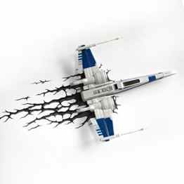 Star Wars X-Wing Starfighter Wandlampe 3D Light FX LED Kinderlampe -Nachtlicht für kinder mit automatische Abschaltung und wandaufkleber