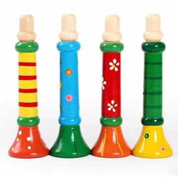 Starcrafter 4 Tlg. Bunt Kinder Handgefertigten Aus Holz Musikpfeife Flöten,Promotion Baby-musikalisches Potential