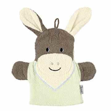 Sterntaler 96384 2 in 1: Waschhandschuh und Handpuppe Esel Emmi aus Frottee