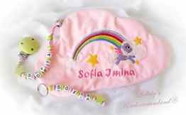 Stofftier Hase – mit NAMEN BESTICKT – Kuscheltier Baby Kinder Geschenk personalisiert mit Wunschnamen – Taufe