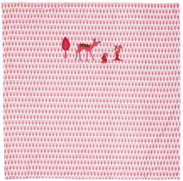 TAFTAN DD-701 Baby Bettwaesche Reh für Wiege und Kinderwagen, 80 x 80 cm, rosa