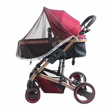 TININNA Universal Halbe Abdeckung Insektenschutz passend für Kinderwagen Moskitonetz Fliegennetz Mückennetz Insekt Netz Netting für Kinderwägen Cradles braun