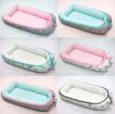 TS1 Neu Babynest Kuschelnest Babybett Babynestchen 80 x 40 cm Reisebett Stillkissen Sterne Federn