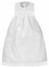 Taufaufleger aus rein weißer Baumwolle mit Spitze und Schleife in weiß, Unisex, festliche Taufbekleidung für Mädchen und Jungen geeignet – V1