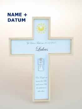 Taufkreuz MIT NAME, DATUM und Taufspruch, Kinderkreuz, Taufkreuz für Jungen, Geschenk zur Taufe, Patengeschenk, Kinder-Kreuz, Geschenk zur Geburt