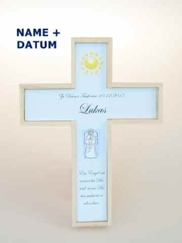 Taufkreuz MIT NAME, DATUM und Taufspruch, Kinderkreuz, Taufkreuz für Jungen, Geschenk zur Taufe, Patengeschenk, Kinder-Kreuz, Geschenk zur Geburt