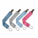 Tenn Well Schnuller-Bänder mit Clip, 4 Stück Schnullerband aus Stoff für Beißringe, Soothie-Schnuller, Baby-Lätzchen, Jungen und Mädchen
