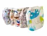 Three Little Imps Plüschkollektion gemusterte Stoffwindeln – Set von 5 Kleiner Junge/ Unisex (mit 1 Einlage pro Windel)