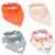 Tiaobug Lätzchen 4er Set Baby Dreieckstuch Halstuch Drool Lätzchen Baumwolle mit verstellbaren Druckknöpfen für 3-24 Monaten