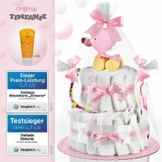 Timfanie® Windeltorte | Ziehente (2-stöckig / zart-rosa)