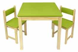 Tisch und 2 Stühlen für Kinder, in grün Kindertisch Kindersitzgruppe Sitzgruppe für Kinder Kinderstuhl