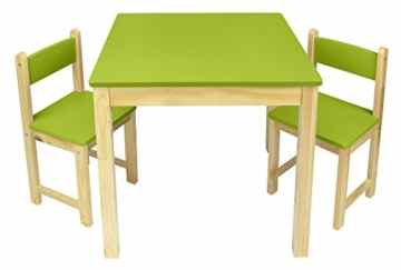 Tisch und 2 Stühlen für Kinder, in grün Kindertisch Kindersitzgruppe Sitzgruppe für Kinder Kinderstuhl
