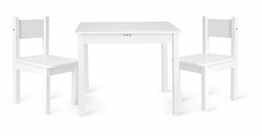Tisch und Stühle für kinder, 1 Tisch + 2 Stühle weiß Farbe, Kindertisch Kindersitzgruppe Sitzgruppe für Kinder Kinderstuhl