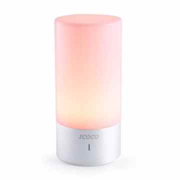 Touch Sensor Bunt Atmosphäre Emotionale Nacht Licht, ICOCO Dimmbares Bedside Lampe Tischlampe Schreibtischlampe RGB Schreibtisch Licht Nachttischlampe für Kinderzimmer&Schlafzimmer