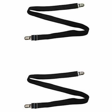 Toweter 2 Stück 29″ to 82″ unter Matratze Bett / Bettlaken Verschluss verstellbar, kreuz und quer Bettlaken Bänder Hosenträger, slipcover Verschluss, langen Riemen Clip Bands(Schwarz)