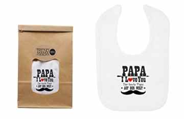 Trend Mama Baby Lätzchen „Papa I love you“ weiß in Geschenktasche