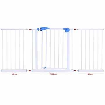 Treppenschutzgitter Türschutzgitter Absperrgitter 75-170cm Türgitter, Größe:45 + 75-85cm +45 = 160-175cm