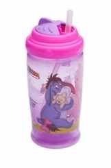 Trinkhalmbecher 360 ml Kinder Flasche ab 6 Monate Disney Winnie Pooh rosa Becher