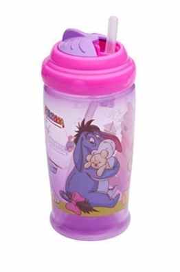 Trinkhalmbecher 360 ml Kinder Flasche ab 6 Monate Disney Winnie Pooh rosa Becher