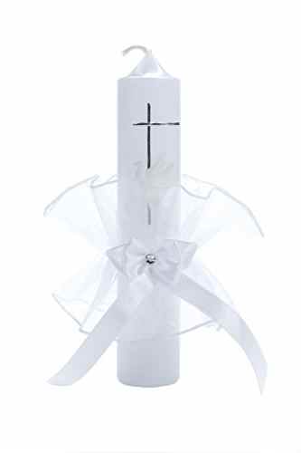 Tropfschutz, Tropfenfänger, Kerzentropfer, Kerzenschleife, Kerzenrock für Taufkerze & Kommunionskerze für Mädchen & Jungen / Modell 12