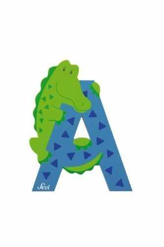 Trudi 81601 – Sevi Tierbuchstabe Alligator A hellblau
