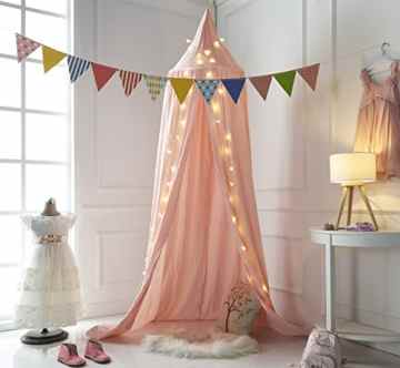 Truedays Baby Betthimmel Deko Baldachin Mückennetz Moskitonetz Insekten Malaria Schutz Bett-Überdachung für Baby Kinder, Höhe 2,4m, Rosa