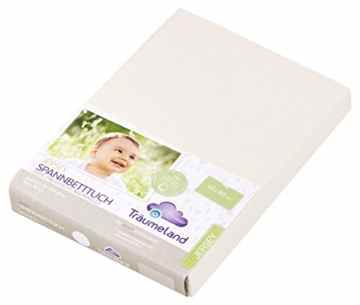 Träumeland TT05001 Spannbetttuch Organic, 40 x 90 cm, naturweiß