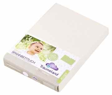 Träumeland TT05003 Spannbetttuch Organic, 60 x 120 cm / 70 x 140 cm, naturweiß