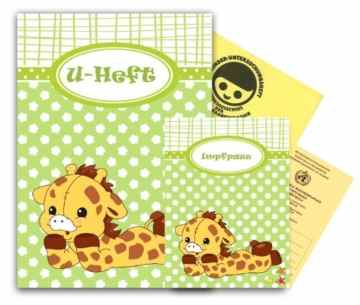 U-Heft Hülle incl. Impfpass Hülle – Giraffe – 10 Motive zur Wahl – personalisierbar mit Namen