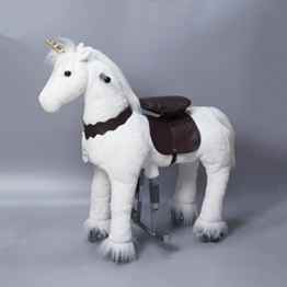 UFREE HORSE 36“ Medium fahrendes Schaukelpferd, Kuscheltier, Pony auf Rollen, Geburtstagsgeschenk für Kinder 3-9