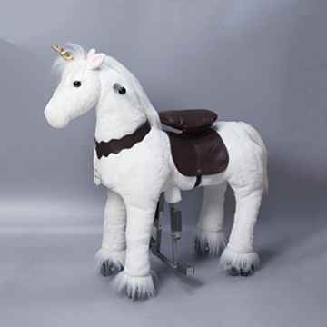 UFREE HORSE 36“ Medium fahrendes Schaukelpferd, Kuscheltier, Pony auf Rollen, Geburtstagsgeschenk für Kinder 3-9