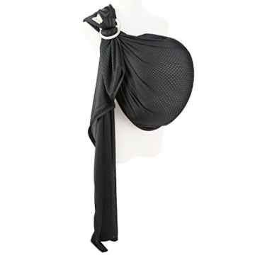 UTOVME Elastischer Babytragetuch Baby Tragehilfe Wrap für Neugeborene Baby Netz mit Ring