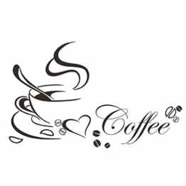 Ularma Wandaufkleber Abnehmbare Kaffeetasse Wandtattoo Wanddeco Wohnzimmer Küche Deco, schwarz