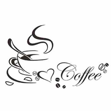 Ularma Wandaufkleber Abnehmbare Kaffeetasse Wandtattoo Wanddeco Wohnzimmer Küche Deco, schwarz
