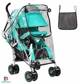 Universal Kinderwagen Regenschutz, Regencover, Regenhaube, Regenhülle, Regenverdeck mit Reißverschluss Öffnung & Sichtfenster