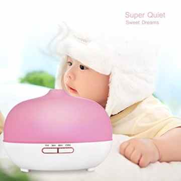 Uvistar Aroma Diffuser Ultraschall Luftbefeuchter 300ml mit 7 Farben-LED Weiß Duftzerstäuber für Beauty-Salon, Spa, Yoga, Schlafzimmer, Wohnzimmer, Konferenzraum