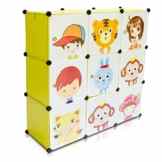 VENKON – Kinderzimmer Steckschrank DYI Steckregal System Regalschrank: 9-Module-Set, grün