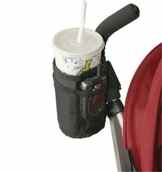 VWH Getränkehalter Cupholder für Buggy und Kinderwagen passend für Trinkflaschen , Nuckelflaschen Schwarz
