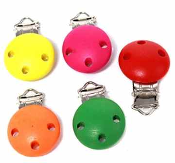 VWH Schnuller clips holz, 5 Stück