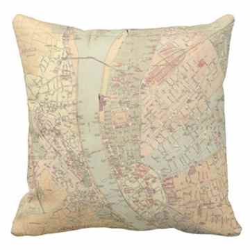 Vintage Map Of Budapest Hungary 1884 Pillow Case