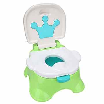 Voilamart Toilettentrainer mit Musik Kidskit Kindertopf Töpfchen Kindertoilette Kindertopf Kindertopf Lerntöpfchen und Fußbank Grün