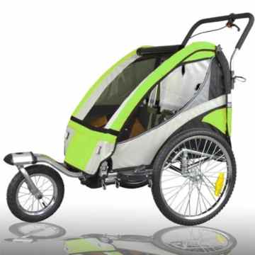 Vollgefederter Kinderfahrradanhänger mit Joggerfunktion Fahrradanhänger Exclusiv 504S-02