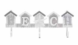 Wand-Garderobe Wandhalter Bad Beach – Strand Holz Wandhaken Haken Deko Strand Meer Shabby Landhaus Handtuchhalter