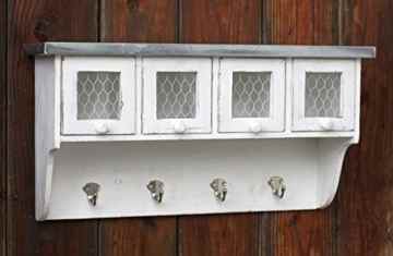 Wandregal ‚Smina‘ aus Holz im Shabby Landhausstil Regal weiß