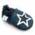 Weiches Leder Babyschuhe mit Wildledersohle Dotty Fish. Marineblau und Weiß Sternendesign Jungen