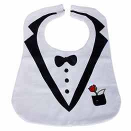 Weiß Niedliche Tuxedo Kleinkind Baby Lätzchen Fütterung