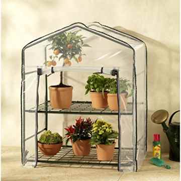 Wenko 5857080500 Gewächshaus mit 2 Etagen mit Schutzhülle, Kunststoff PE, 71 x 89 x 49 cm, sonstiges