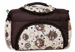 Wickeltasche PIA von Baby-Joy XXXL Übergröße Braun Beige Eule I Windeltasche Pflegetasche Babytasche Tragetasche TP-21