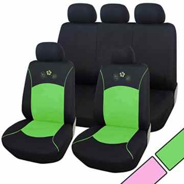 Woltu #250 Autositzbezug /Sitzbezüge /Schonbezüge/Schonbezug /Sitzschoner, Damen Sitzbezüge mit Blumen, Universal passend (Schwarz/Grün)