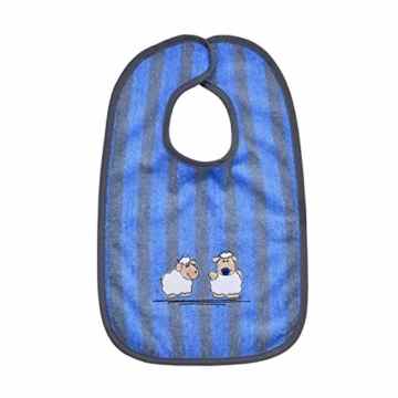 Wörner Südfrottier Baby „Schafe Ringel“ rosa und blau Lätzchen, Badetücher, Waschhandschuh (blau, Riesen-Klettlatz 30x45cm)
